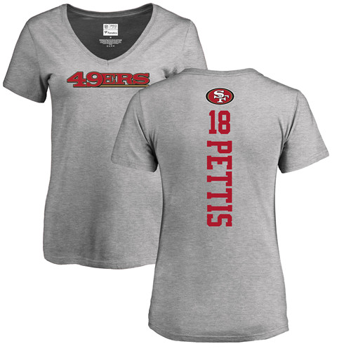 San Francisco 49ers Ash Women Dante Pettis Backer #18 NFL T Shirt